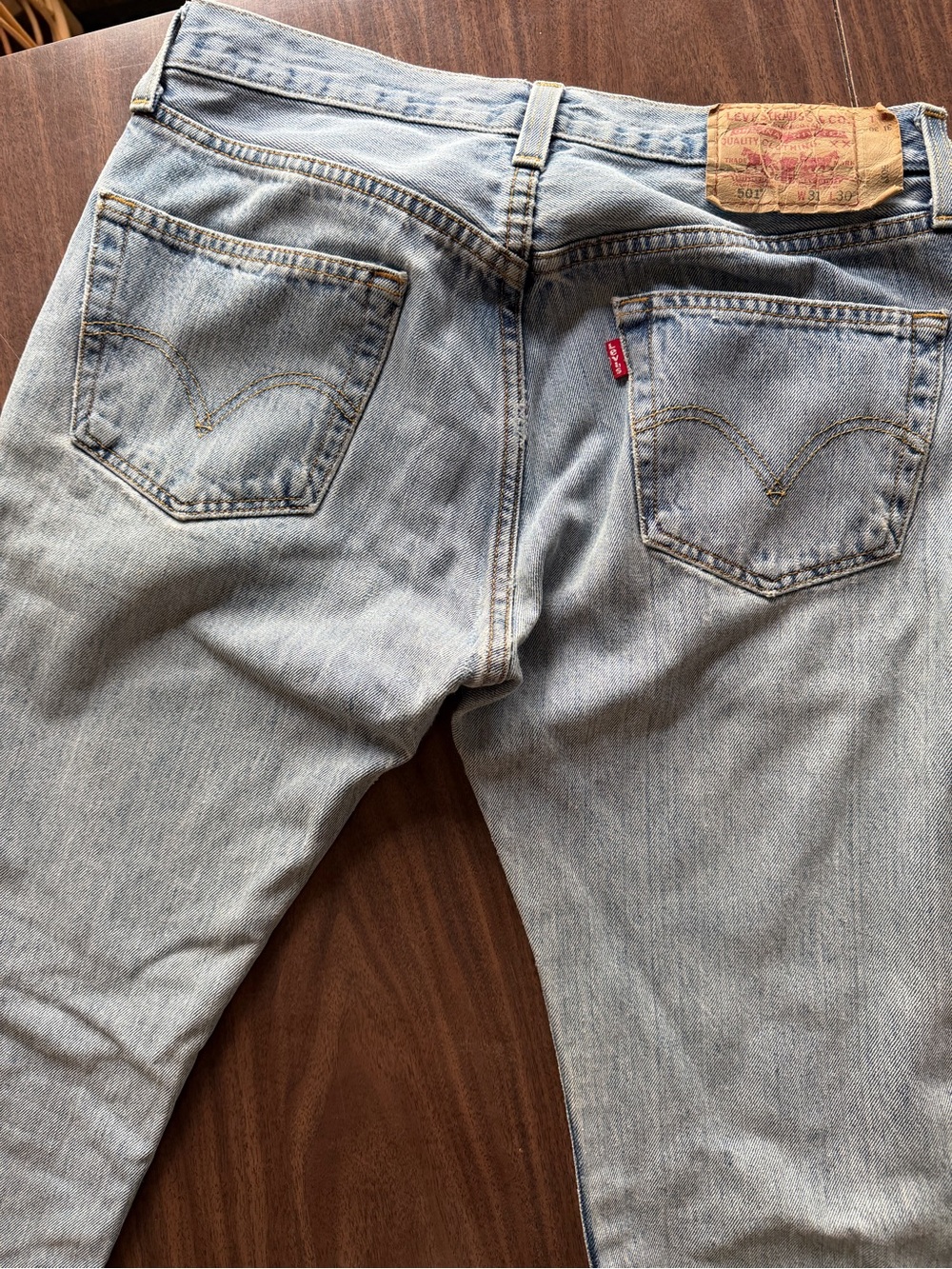 Levi's Men's 501 Straight Distressed Jean - Picture 7 of 8
